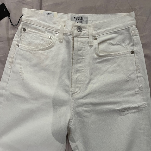 AGOLDE White 90’s Mid Rise Loose Fit Jeans - Picture 2 of 6